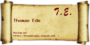 Thomas Ede névjegykártya